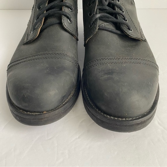 Hawkins Combat Boots Black Leather Lace Up Shoes Outdoor Military Mens 41 US 8 - Picture 6 of 14